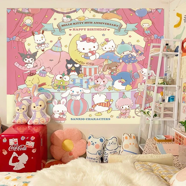 Cinnamon Roll Hello Kitty Wallpaper: Whimsical Addition to Space