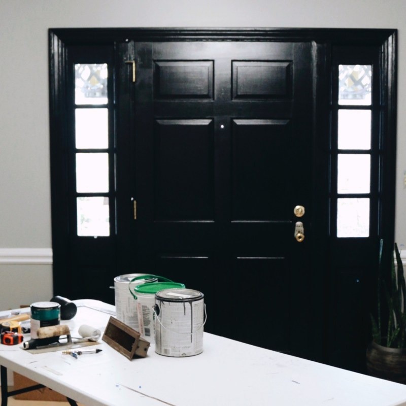how to paint front door black