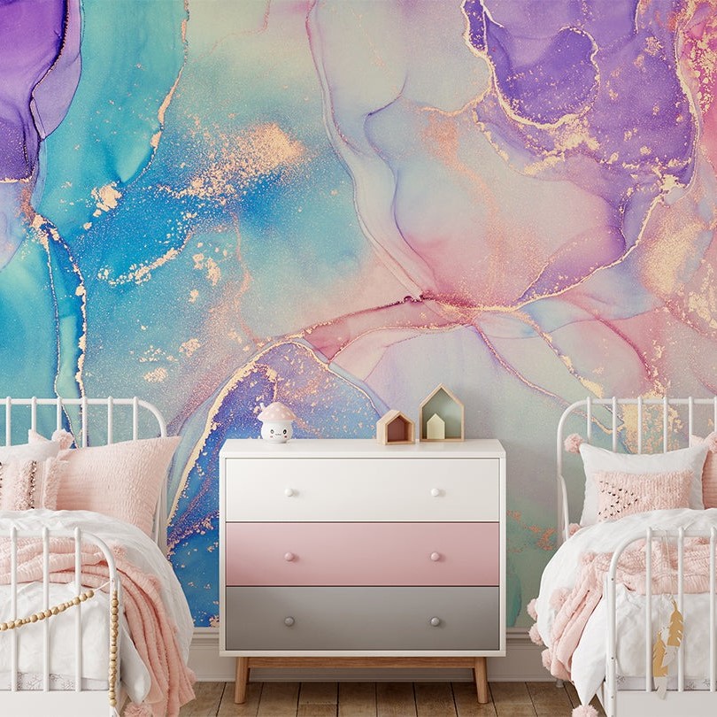 pink and blue wallpaper