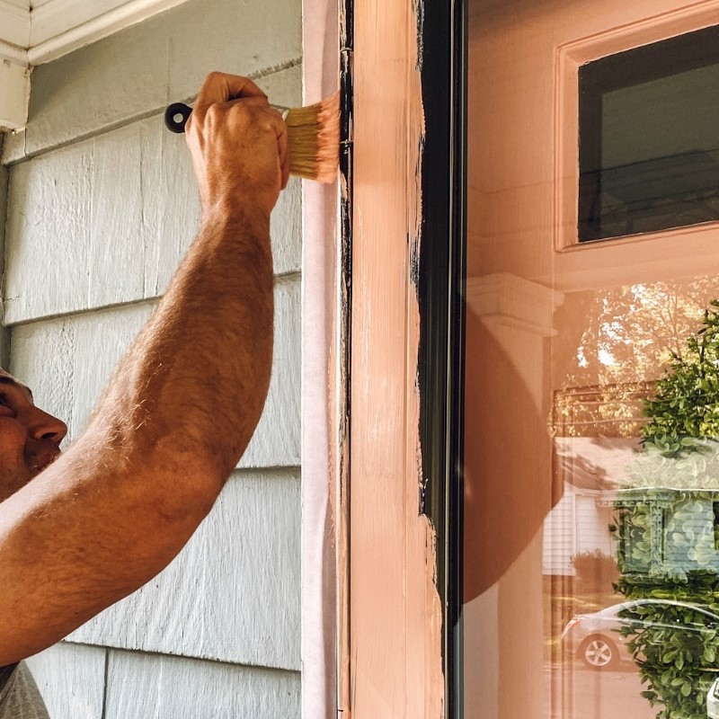 how to paint a metal front door