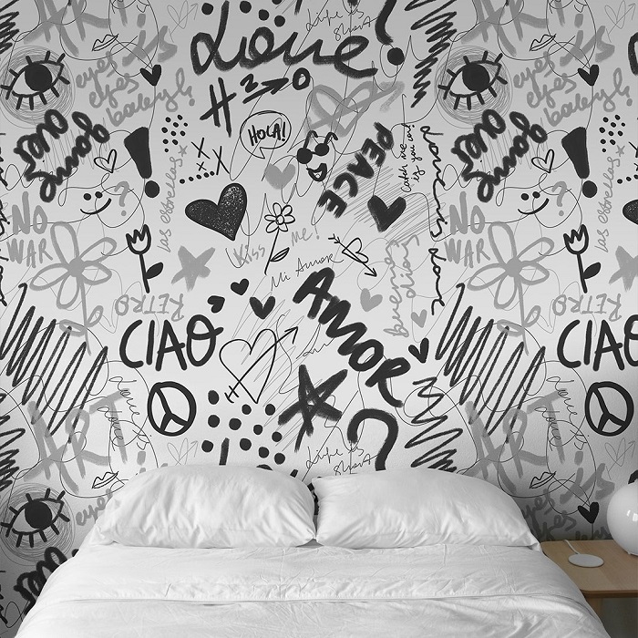 black and white wallpaper for bedroom